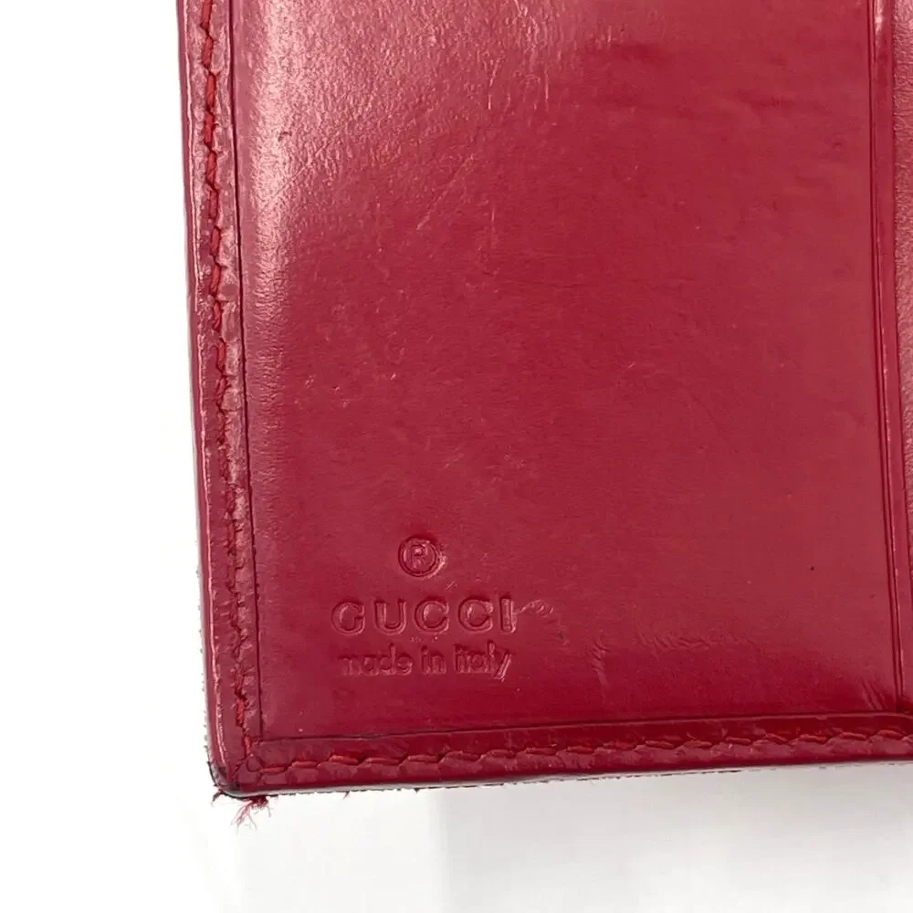 Authentic Gucci Jackie GG Canvas/Leather Compact Wallet Red Silver Closure w/COA - Picture 9 of 15
